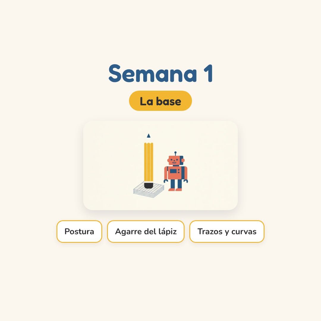 Semana 1, la base: postura, agarre del lápiz y trazos