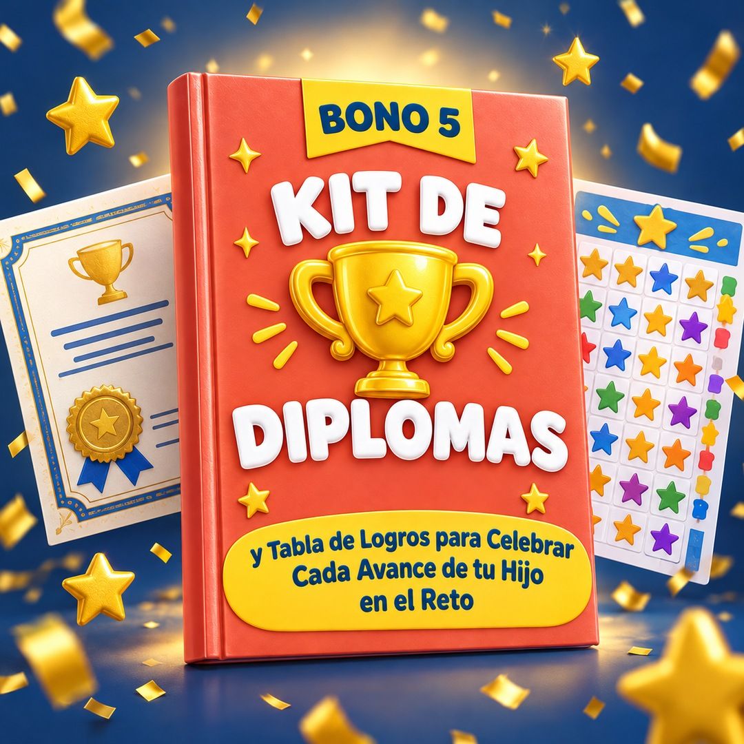 Portada del bono 5: Kit de Diplomas y Tabla de Logros para Celebrar Cada Avance de tu Hijo en el Reto